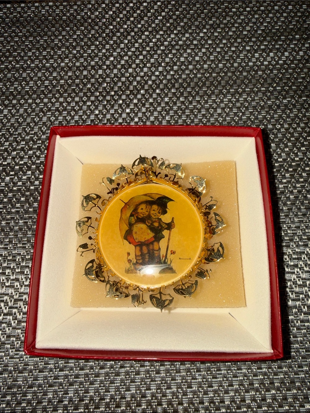 Hummel Gold Collection "Sunny Weather" Ornament with Original Box Vintage